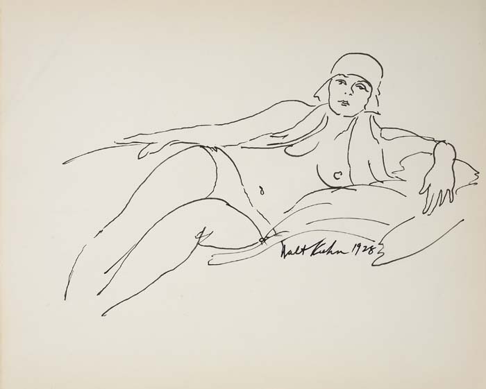 WALT KUHN Two pen and ink drawings.